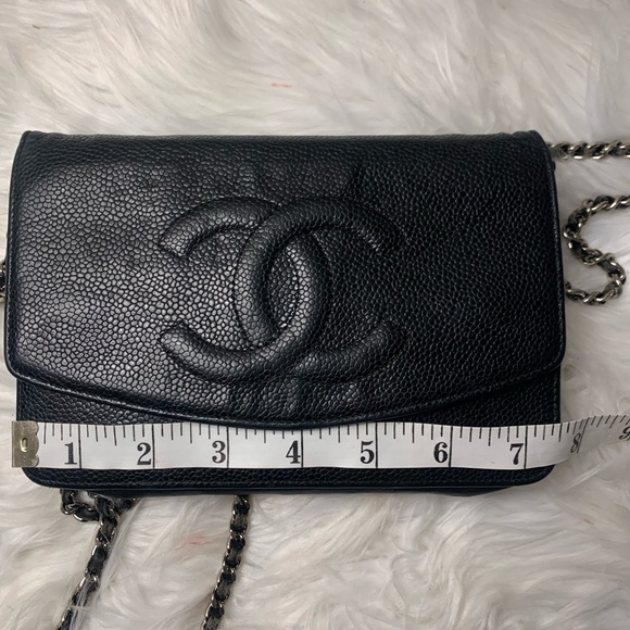 Chanel Black Caviar Timeless Wallet on Chain - Picture 14 of 15